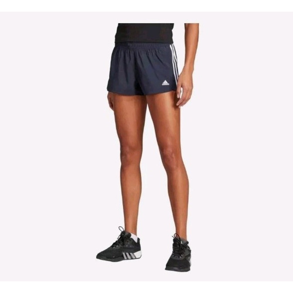 Adidas Aeroready 3 Stripe Pacer Shorts Blue White Womens XL HM4534 8415